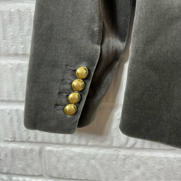 J. Crew Willa Velvet Stretch Blazer Gray 2 - Picture 4 of 7